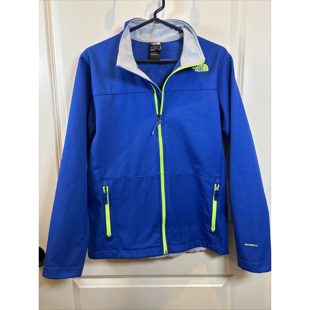 The North Face Jacket Youth Boy XL Blue Apex Bionic Softshell Full Zip Windproof
